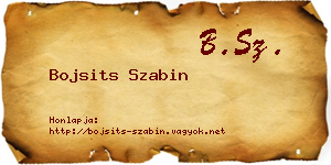 Bojsits Szabin névjegykártya